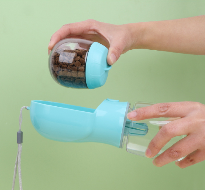 2-in-1 Portable Pet Water Bottle + Food Dispenser