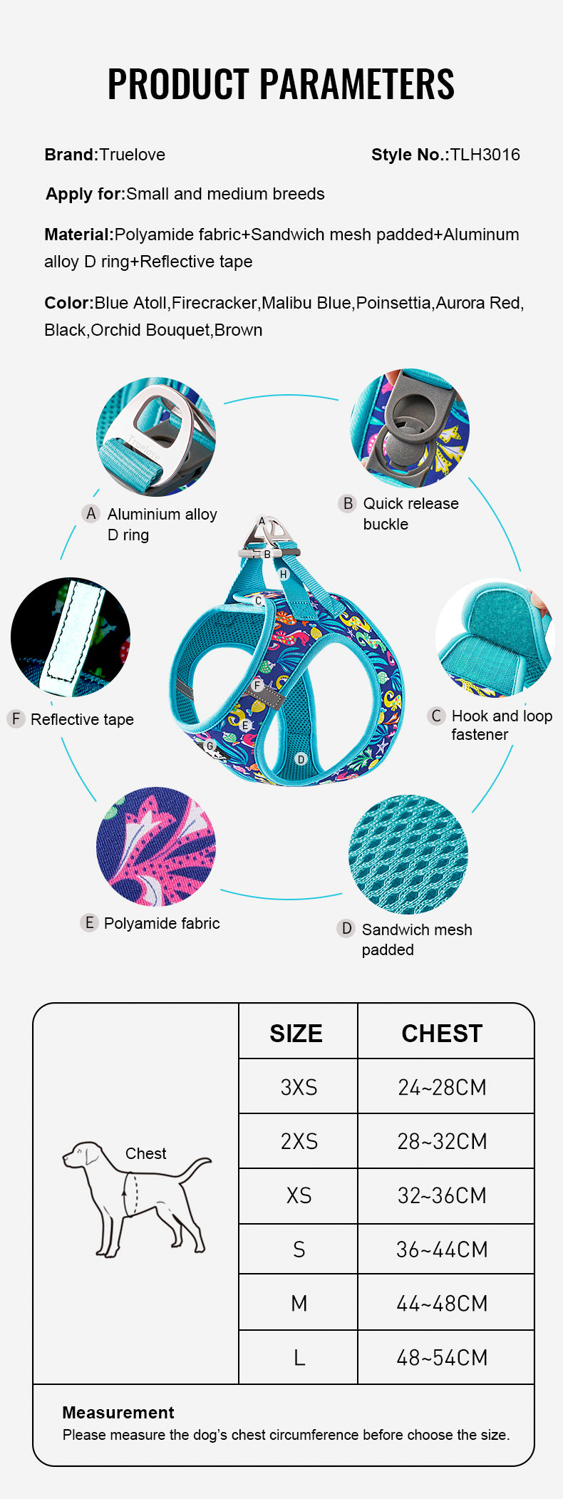 Truelove BloomFit Comfort Harness (Leash Sold Separately)