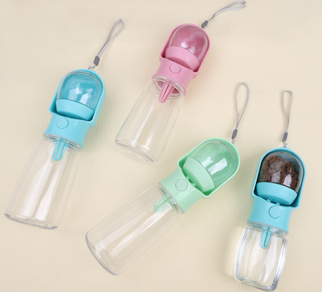 2-in-1 Portable Pet Water Bottle + Food Dispenser