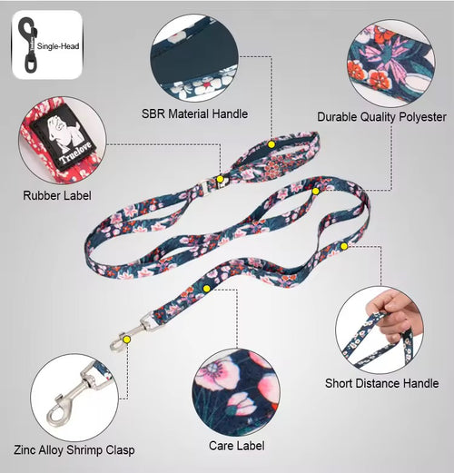 Floral Pet Leash (Camouflage Blue Only)