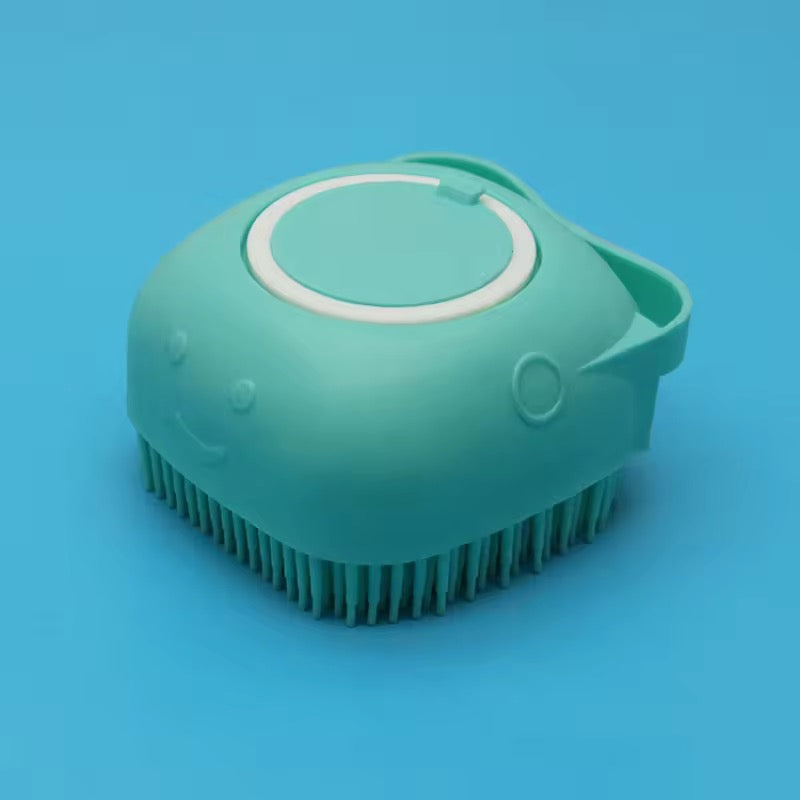 Pet Grooming Bath and Massage Brush with Soap and Shampoo Dispenser