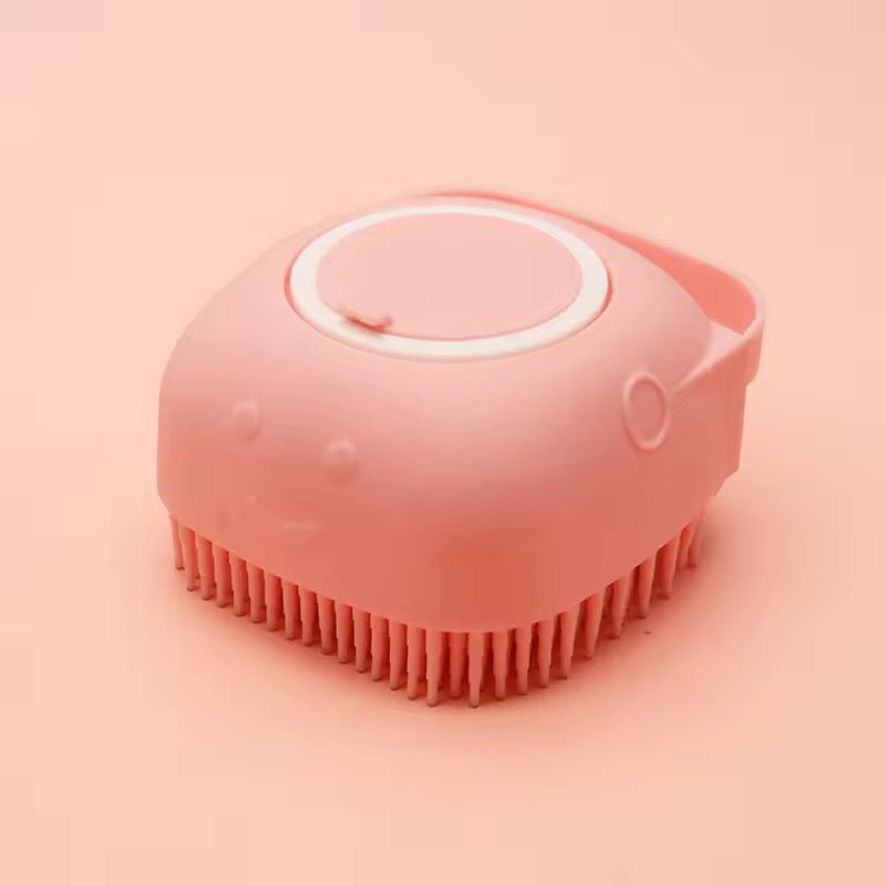 Pet Grooming Bath and Massage Brush with Soap and Shampoo Dispenser