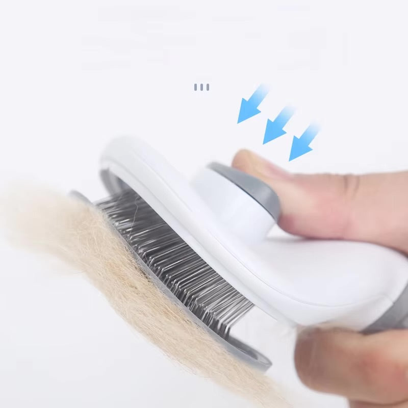 One-Click Fur Removal Grooming Brush
