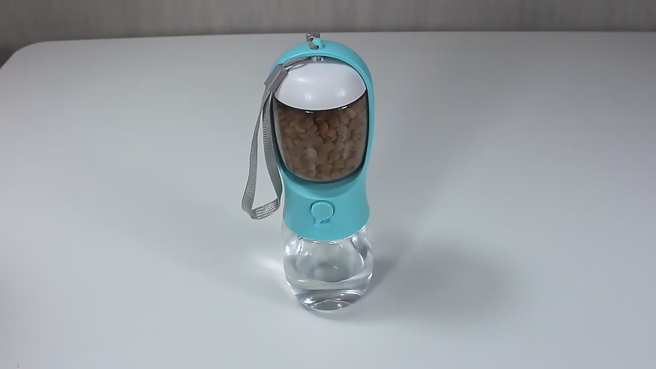 2-in-1 Portable Pet Water Bottle + Food Dispenser